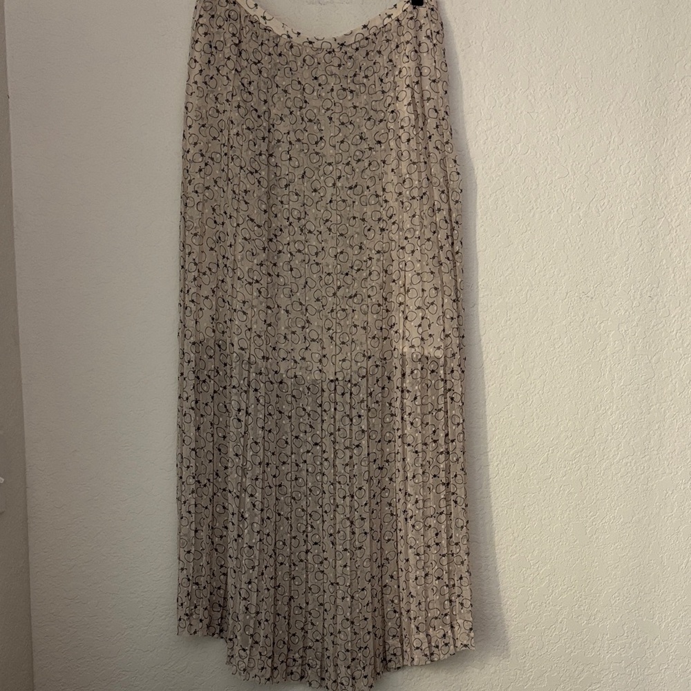 See By Chloe Ivory&Black pattern half sheer skirt size 6